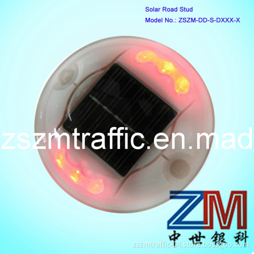 Plastic Round Shape Two Ways Flicking Solar Path Marker / Road Stud